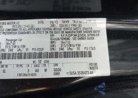 2013 Ford Focus Se from USA, damaged, VIN 1FADP3K23DL376635